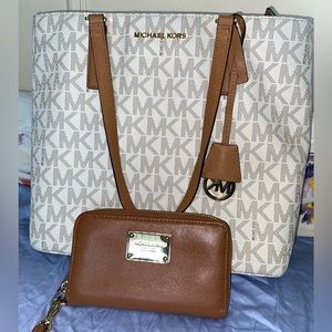 Michael Kors MK Morgan Shoulder Tote Bag & Wallet
